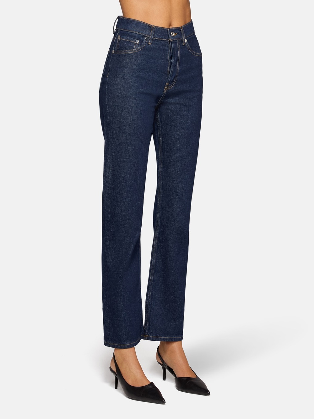 EB Denim High Rise Straight Havana Night Size 27 NWT Organic Cotton Denim HiRise